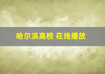 哈尔滨高校 在线播放